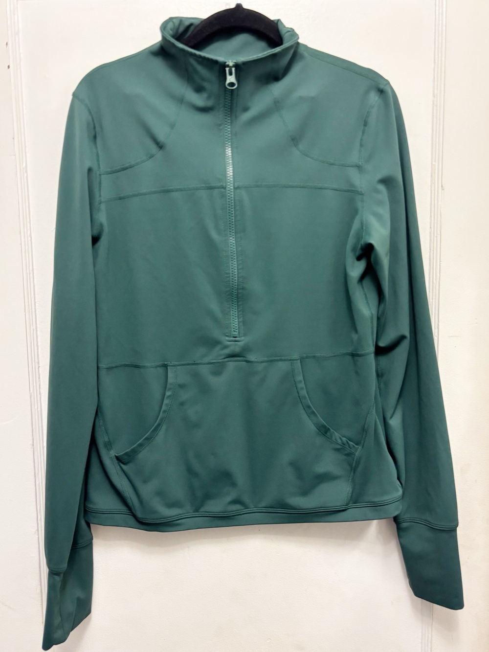 Zyia ACTIVE 1/2 Zip Pullover Color Hunter Green Size Large Kangaroo Pocket